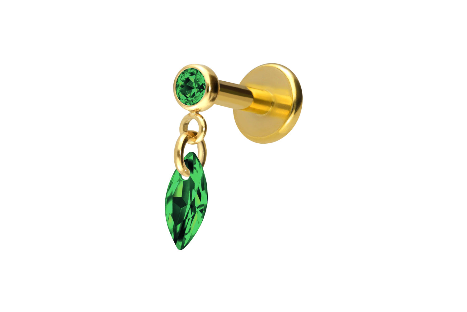 Titan Labret Piercing mit Innengewinde KRISTALLOVAL